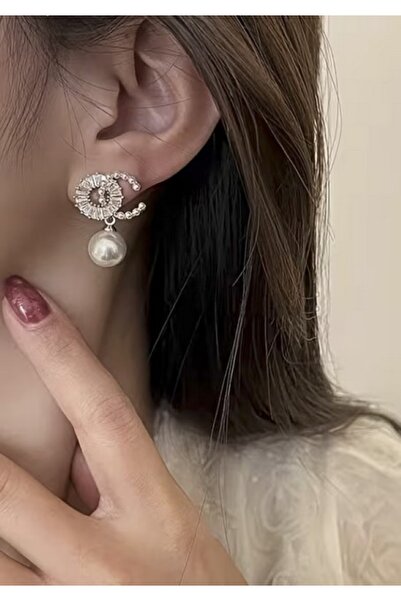 Alyas Aksesuar Double C Design Minimalist Stylish Earrings