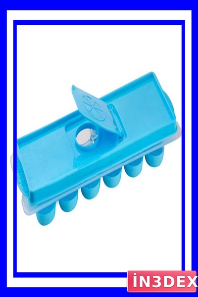 İN3DEX Square Ice Mold with Silicone Base, Blue Color