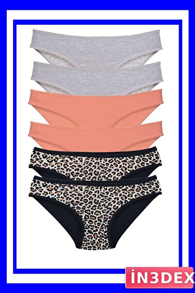 İN3DEX Lycra Slip Panties Set of 6 Leopard Patterned