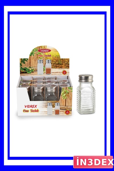 İN3DEX طقم وعاء توابل زجاجي للملح والفلفل