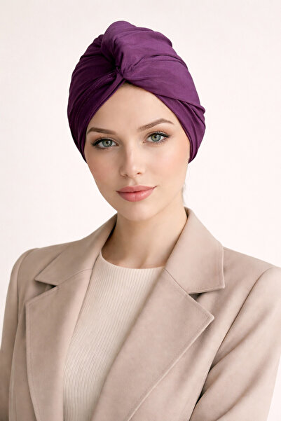 Şirin Giyim Aksesuar Burgu Hazır Bone Tesettür Hijab Mürdüm - Hazır Bone Şal ...