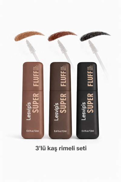 Lesvip's 3’lü Kaş Rimeli Seti Renkli Kaş Maskarası Doğal görünüm