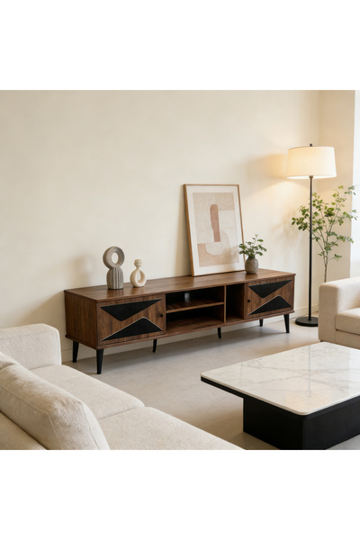 Bleco Wooden Living Room TV Cabinet with Storage, Indoor Furniture for Living...