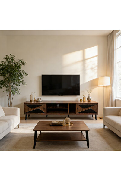 Bleco Wooden Living Room TV Cabinet with Storage, Indoor Furniture for Living...