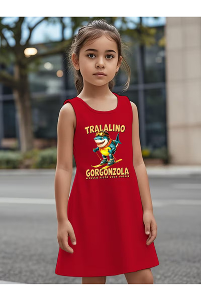 Cevval Girls' Dress Draped Printed