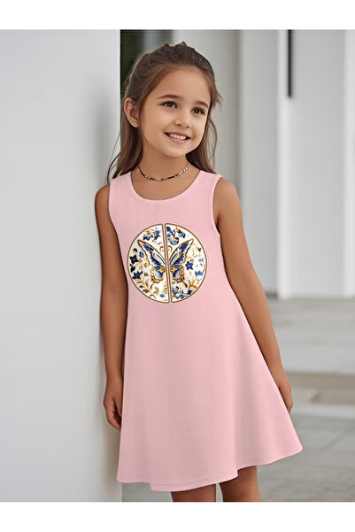 Cevval Girls' Dress Draped Printed