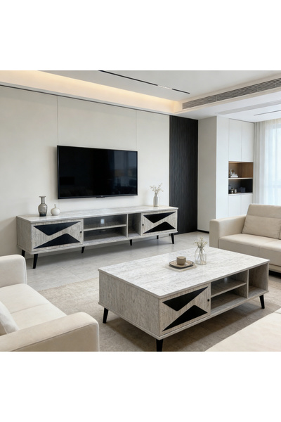 Bleco Wooden Living Room TV Cabinet with Storage, Indoor Furniture for Living...