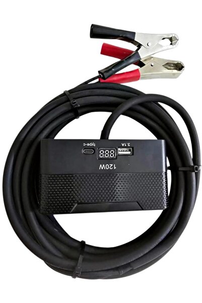 Geseus Aküden bağlantılı Uzatma Kablosu Çakmaklık Çoklayıcı LCD Ekranlı USB, ...
