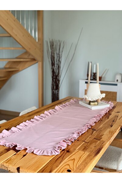 KaiAtelier Rosy Linen Dertsiz Ruffled Runner 40X120Cm