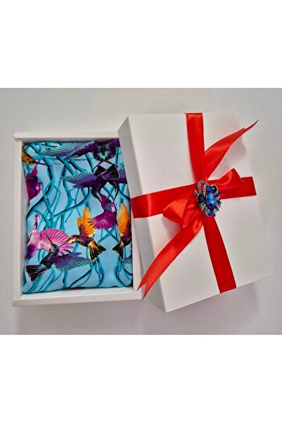 OnlyForYou Silk scarf set, in gift box + elegant brooch