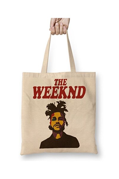 Toyaso The Weeknd White Tote Bag Long Handle Shopping Bag Beach Bag