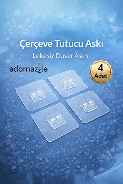 adornazzle 4 Adet Kendinden Yapışkanlı Mobilya Askısı, Mobilya Montaj Aparatı...