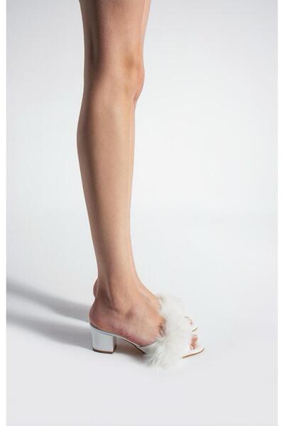 Eleanor Louise Satin Heeled Furry Bridal Slippers