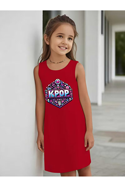 Cevval فستان بناتي مطبوع بتصميم انسيابي