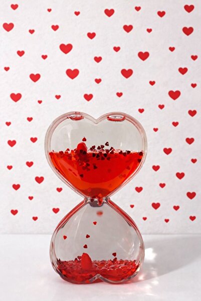 Doğan Ticaret Kalpli Sıvı Kum Saati – Dekoratif Masa & Hediye Objeleri