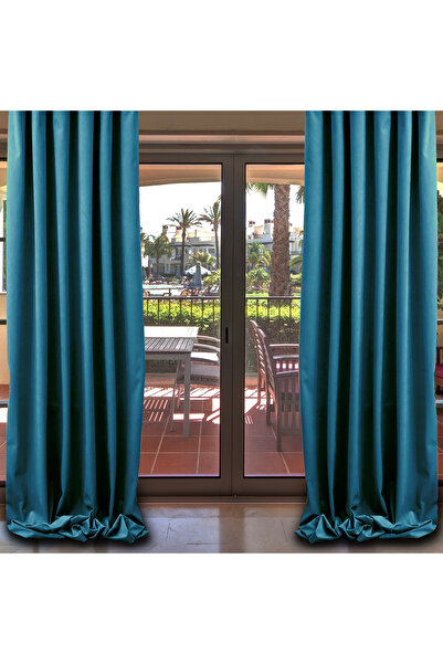 Casasro Set of 2 curtains, 140x245cm, Lux Velvet 335gr/sqm, Blue