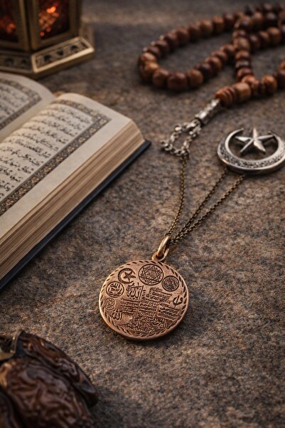 GWOMA Men's Copper Necklace - Copper Armor 22 Prayer Necklace Celcelütiye 4 P...