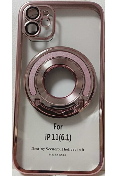 OEM IPHONE 11 SILICONE CASE WITH PINK MAGNET + 2 SCREEN PROTECTION FILM