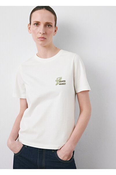 MANGO Woman Kayık desenli pamuklu tişört