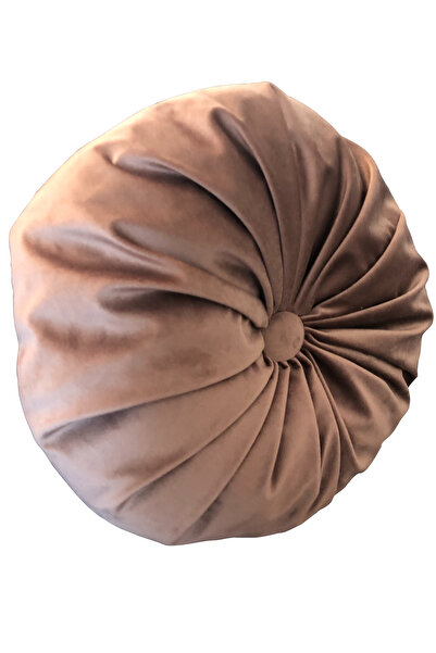 Casasro Perna Decorativa, Rotunda, Catifea Lux, Maro, 38cm
