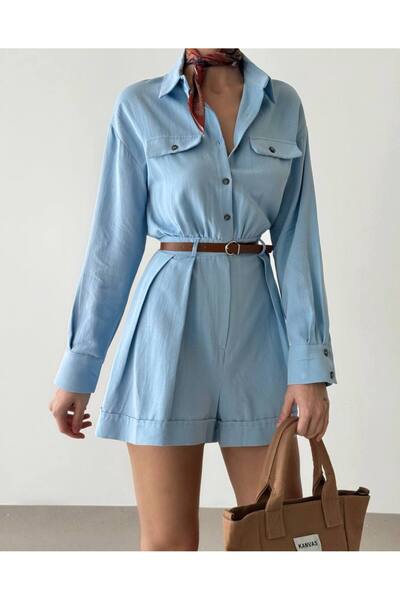 Cistern İstanbul Women's Belt Detailed Shorts Dress