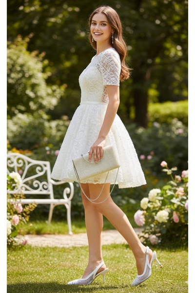 Miss Mitto Women's Shiny, Stone-Embellished Mesh Thin Galvanized Heels, Comfo...