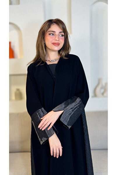 Warazan Elegant abaya with jacquard insert
