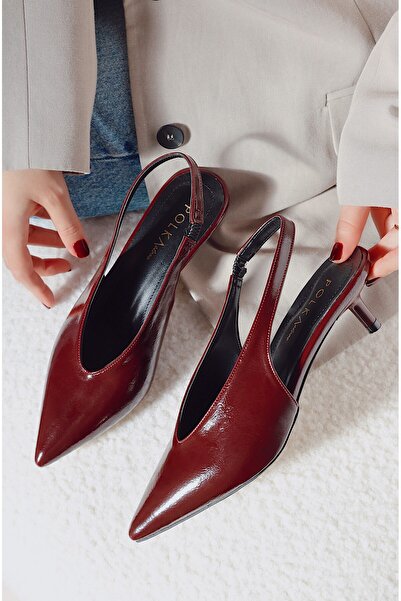 POLKA STORE Grand Vintage Pointed Toe Short Kitten Heel Women's Shoes