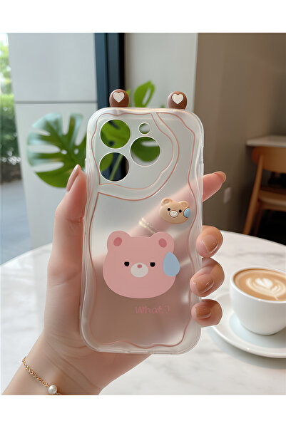 TechTrove Cute Confused Teddy Bear Figured Wavy Edge Design Case Compatible w...