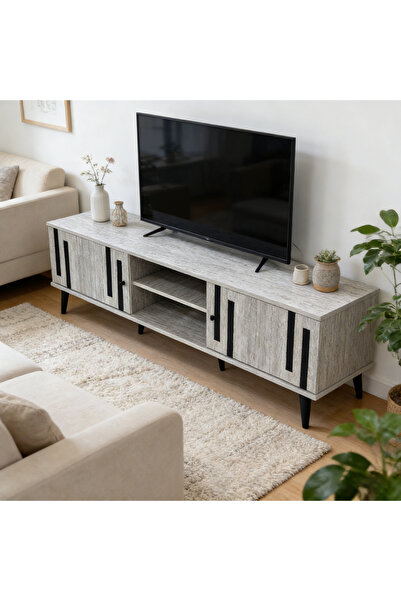 Bleco خزانة تلفزيون عصرية بتصميم بسيط لغرفة المعيشة - تصميم وحدة تحكم مع أدراج