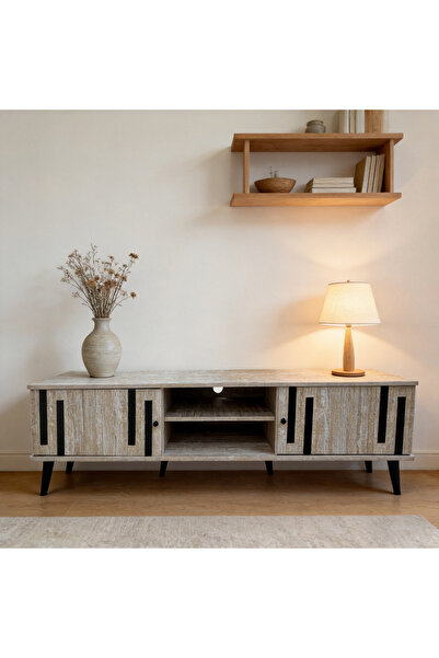 Bleco Modern Minimalist TV Cabinet for Living Room - Console Design with Drawers