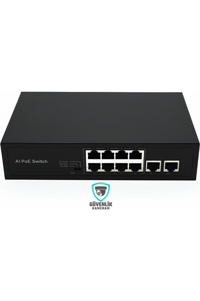 Midcom Retro RT-8P2U 8 Port 10/100 Mbps PoE Switch – 2 Uplink 10/100 Mbps