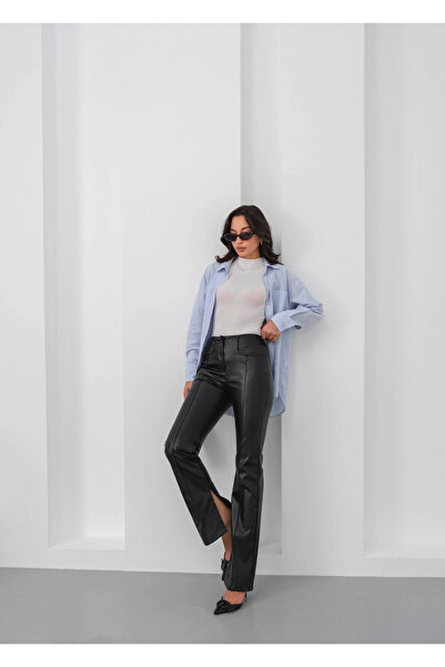 ZENGEZUR MALL Storozal Spanish Split-Leg Leather Pants Black Hn (195031) (Siz...