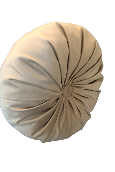 Casasro Perna Decorativa, Rotunda, Catifea Lux, Crem, 38cm