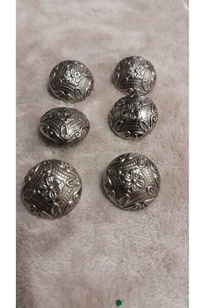 ILCARE Nickel Plated Metal Button 35 Size 22 mm 6 Pieces