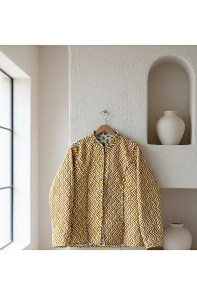 Yoncha Kadın Ceket %100 Pamuklu Çift Taraflı