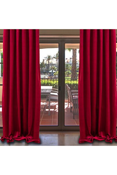 Casasro Set 2 draperii, 140x245cm, Lux Catifea 335gr/mp, Visiniu