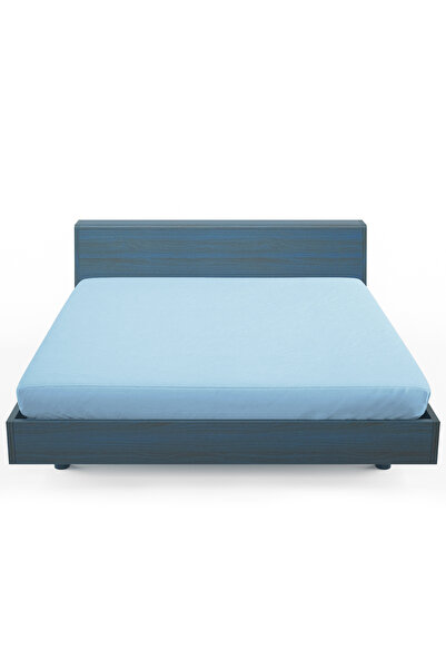 Casasro CASASRO Stretchy bed sheet, Cotton jersey, 100x200x30 cm, Blue