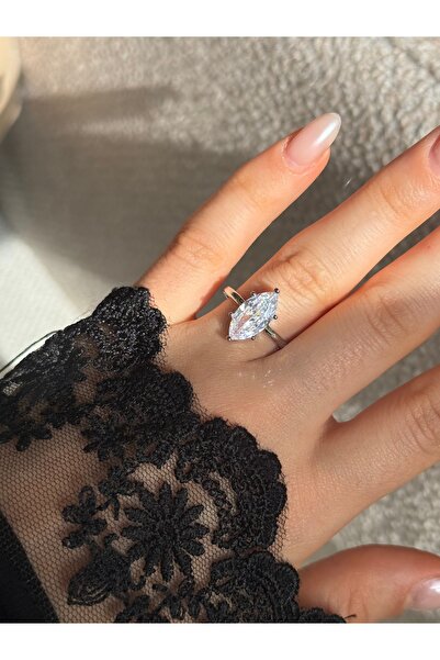 HOUSEKİ Marquise Cut Large Drop Stone Ring Adjustable