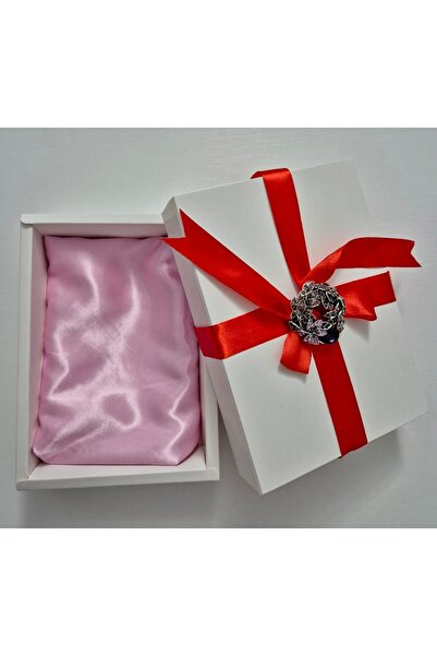 OnlyForYou Synthetic silk satin scarf set, in gift box + elegant brooch
