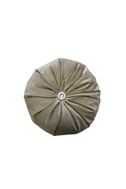 Casasro Perna Decorativa, Rotunda, Elegant, Catifea Lux, Bej, 38cm