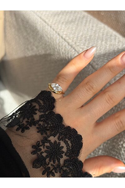HOUSEKİ Marquise Cut Large Drop Stone Ring Adjustable