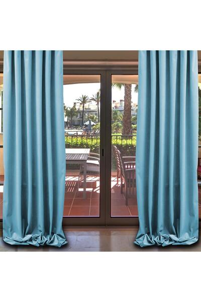 Casasro Set of 2 curtains, 140x245cm, Lux Velvet 335 gr/sqm, Light Turquoise