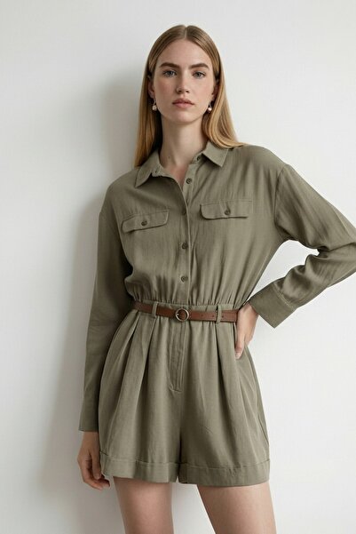 Cistern İstanbul Women's Belt Detailed Shorts Dress