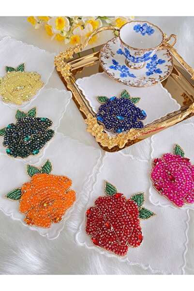 KUMSAL ÇEYİZ 6 Adet Sunumluk,Kahve Sunum Peçetesi,Sunum Peçetesi,Kahve Peçetesi