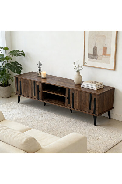 Bleco Modern Minimalist TV Cabinet for Living Room - Console Design with Drawers