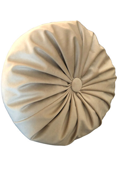 Casasro Perna Decorativa, Catifea Lux, Rotunda, Bej, 38cm