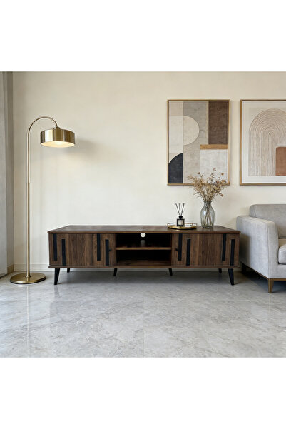 Bleco Modern Minimalist TV Cabinet for Living Room - Console Design with Drawers