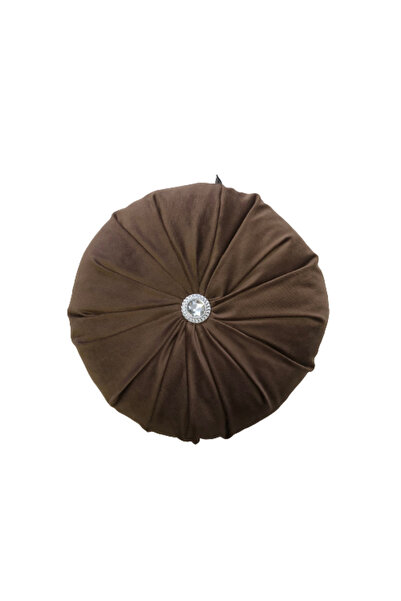 Casasro Perna Decorativa, Rotunda, Elegant, Catifea Lux, Maro, 38cm