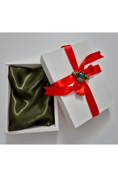 styleFlex Set eșarfă din satin de matase sintetica, în cutie cadou + broșă el...